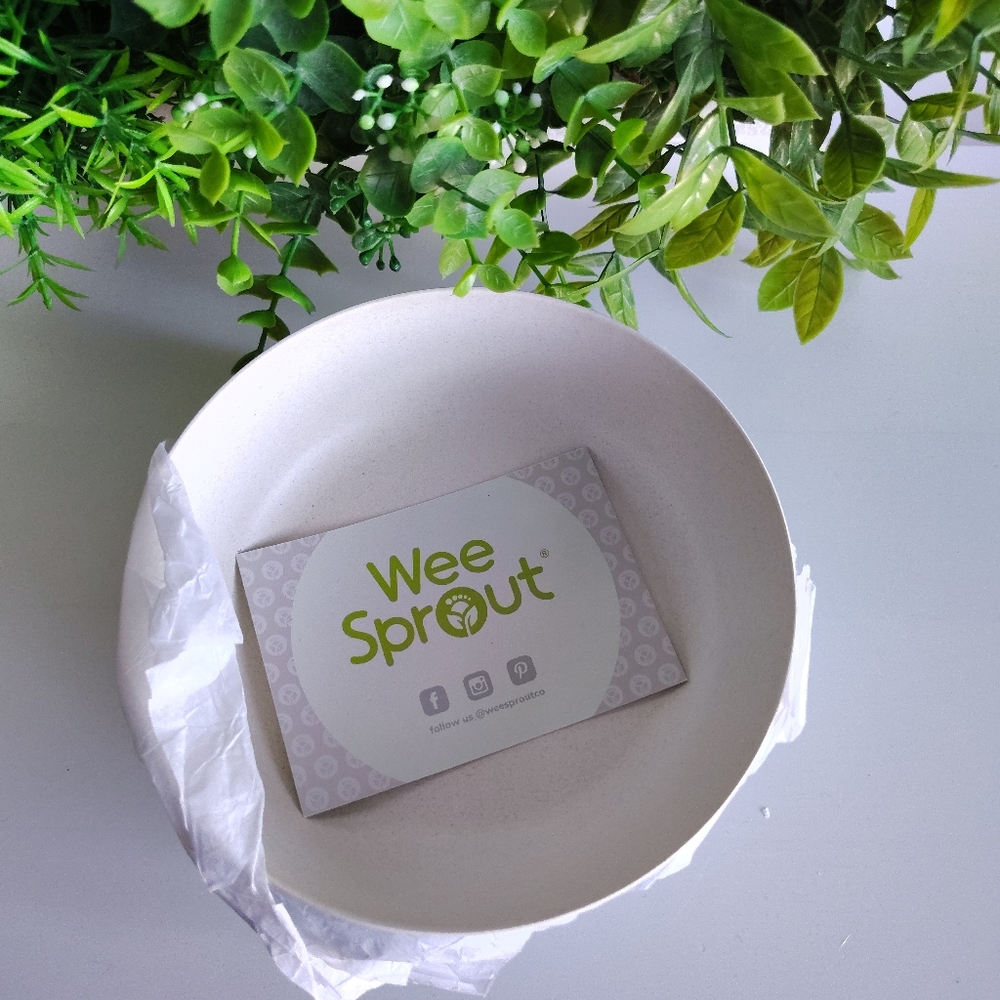 WeeSprout Bamboo Kids Bowls | Set of 4 | 15 oz | Blue, Green, Gray & Beige | NIB - Picture 3 of 7